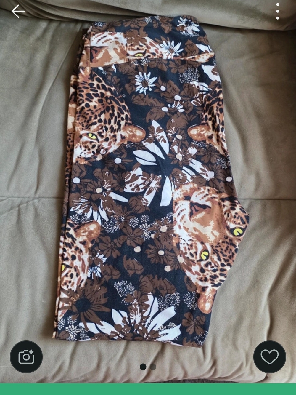 LuLaRoe Brown Floral Leopard Print Leggings